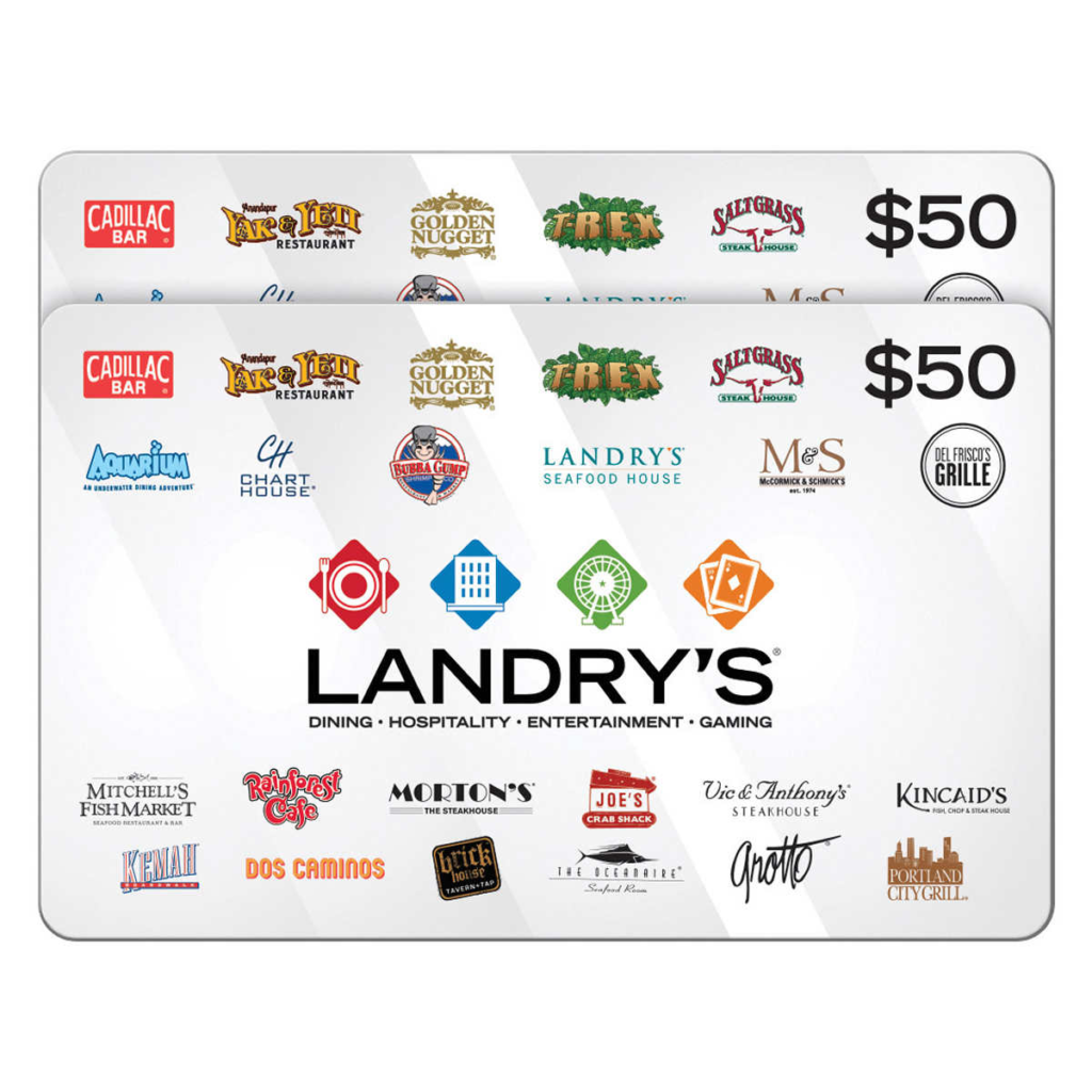 Landry’s MultiBrand Restaurants & More, Two 50 EGift Cards Baazing